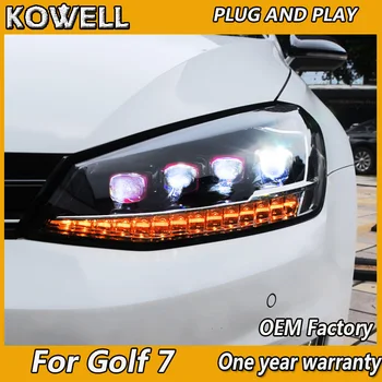 Automobilių Stiliaus Žibintas VW Golf 7-2019 led automobilių žibintai Angel eyes Full LED Rūko žibintai, LED Dieniniai Žibintai