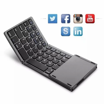 Nešiojamas Sulankstomas Bluetooth Mini Keyboard Sulankstomas Belaidžio Klavye Touchpad Lt Klaviatūra, skirta 