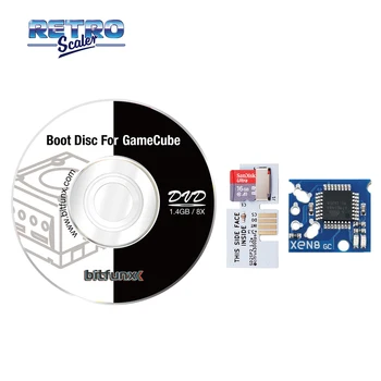 RetroScaler SD2SP2 Adapteris TF Kortelių Skaitytuvas su Mini TF Kortelė(NGC Žaidimai) + XENO-gc Chip + Šveicarijos Įkrovos Diskas Mini DVD NGC Konsolės