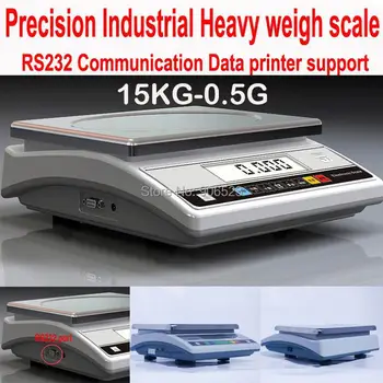 Tikslūs elektroniniai skaičiavimo skalė 419WA 15KG x 0,5 g RS232 Spausdinimo pramonės balanso skaitmeninė virtuvė masto