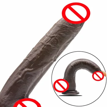 Cutetty ilgas ir didelis penis tikroviškas dildo moterų falą atžalų sekso žaislai suaugusiems Moterų Masturbuotis Kavos spalvos Penis