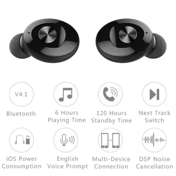 Bluetooth 5.0 Ausinės Belaidžio HIFI Garso Sporto USB Mokestis Ausinių Stereo laisvų Rankų įrangos Ausinių
