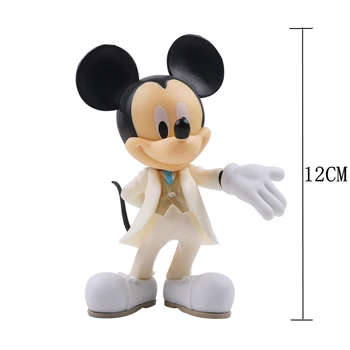 12 cm Disney Balta vestuvinė suknelė Mickey Mouse Minnie Princess Veiksmų Skaičius, Lėlės Modelis, vaikų Gimtadienio Dovana 2 vnt/komplektas