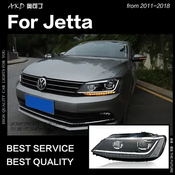 AKD Automobilių Stiliaus Žibintas VW Jetta Mk6 LED Žibintų 2011-2018 R8 Dizaino Žibintai Drl Hid Bi Xenon Auto Priedai