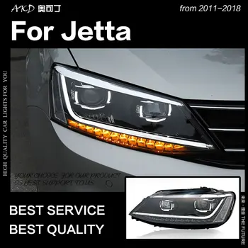 AKD Automobilių Stiliaus Žibintas VW Jetta Mk6 LED Žibintų 2011-2018 R8 Dizaino Žibintai Drl Hid Bi Xenon Auto Priedai