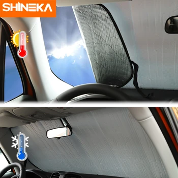 SHINEKA prekinis, galinis Stiklo skėtį nuo saulės Už Jeep Renegade Automobilio Priekinis Stiklas saulės skydelį Apsaugos Dangtelis Priedai Jeep Renegade 2016+