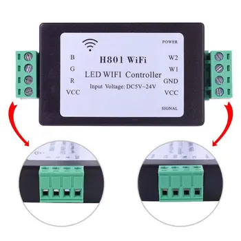 H801 RGBW WiFi LED Valdiklis RGBW Led Juostelės Žibintai, DC5-24V Įvesties 4 Kanalų X 4a Išėjimo LED Valdiklis