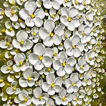 Rankų darbo Šiuolaikinių Abstract 3D Naftos Tapyba Ant Drobės Balta Gėlė, Mėlyna Vaza Vertikalios Sienos Meno, Miegamojo Kambarį Dekoro Karšto