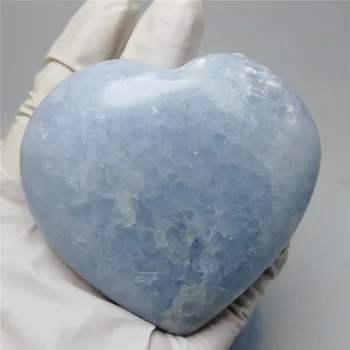 Didelis Natūralių kristalų širdies Rankų celestite kvarciniai Akmenys Chakra Akmens širdies Balansavimo Kolektorius Kristalai Reiki gydymo
