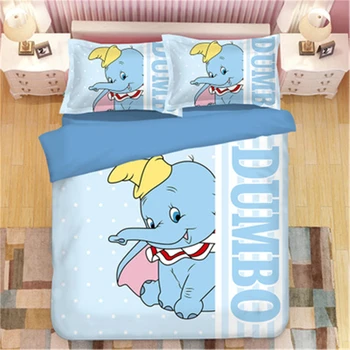 Animacinių filmų Dumbo Patalynės Komplektai karalius ir karalienė dydis Vaikai prabanga Antklode Padengti lova Nustatyti, Užvalkalai žvaigždė pink patalyne
