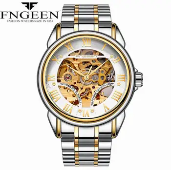Žiūrėti Vyrų FNGEEN Automatinis Laikrodžiai, Mechaniniai Laikrodžiai, Šviesos Mašinų Vandeniui Sporto Vyrų Laikrodis Reloj Hombre Montre Homme