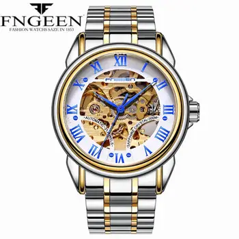 Žiūrėti Vyrų FNGEEN Automatinis Laikrodžiai, Mechaniniai Laikrodžiai, Šviesos Mašinų Vandeniui Sporto Vyrų Laikrodis Reloj Hombre Montre Homme