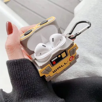 3D Robotas WALL·E SIENOS IEVA Silikono atveju Airpods1 2 Pro Ausinės Dėžutė Minkštas Viršelis 