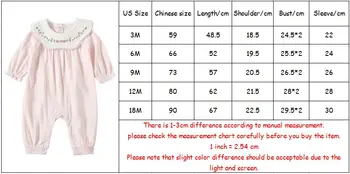 Kūdikiams mergaičių naujagimių drabužiai, medvilniniai siuvinėjimo jumpsuits už naujagimiams iš rūšių drabužių 0-18M 2 Spalvos