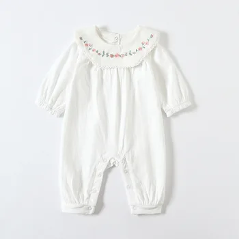 Kūdikiams mergaičių naujagimių drabužiai, medvilniniai siuvinėjimo jumpsuits už naujagimiams iš rūšių drabužių 0-18M 2 Spalvos