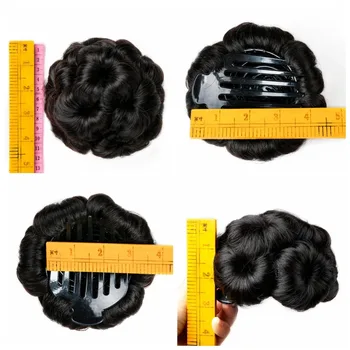 FAVE Moterų Garbanotas Chignon Plaukų Įrašą Hairpiece Plėtiniai Re/Ash /Black/linų spalvos Spalvų Sintetinių Chignon Moterims