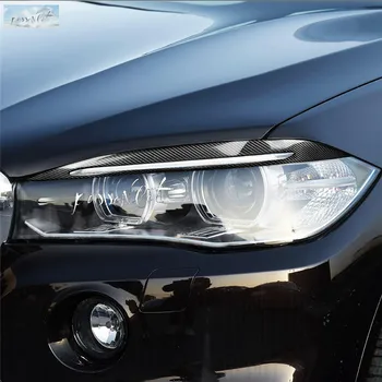 Automobilių Optikos Reikmenys Anglies Pluošto Automobilių Žibintų apdaila Vokų Antakiai Padengti Apdaila Lipdukas BMW X5 F15-2017