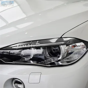 Automobilių Optikos Reikmenys Anglies Pluošto Automobilių Žibintų apdaila Vokų Antakiai Padengti Apdaila Lipdukas BMW X5 F15-2017