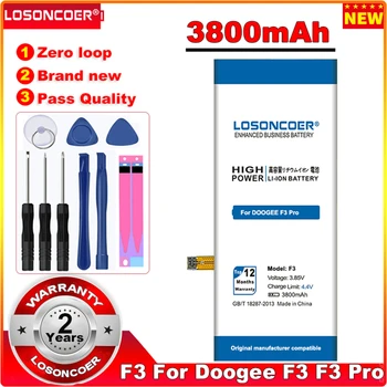 LOSONCOER 3800mAh Pakeitimo Li-ion Atsarginę Bateriją Doogee F3 F3 Pro /5 colių telefono Baterija