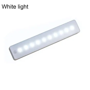 LED Spinta Šviesos 10 LED Judesio Jutiklio Pagal Kabineto Šviesos Klijuoti Visur Naktį Šviesos Juosta Safe dega Spinta Koridoriuje