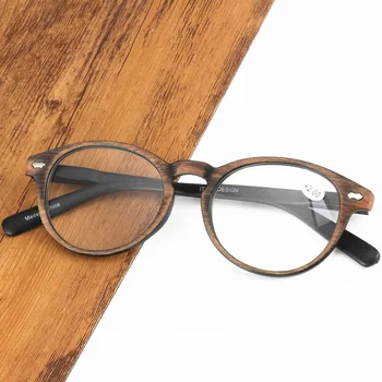MYT_268 Klasikinio Retro akiniai skaitymui Dervos objektyvas Medienos grūdų glassea rėmo presbyopic akinius moterys vyrai +100-+400