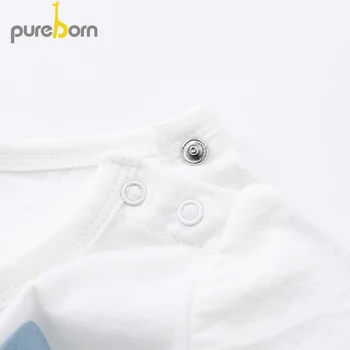 Pureborn 2-Pack Naujagimio Lyties Kūdikis Bodysuit Animacinių Filmų Bitės Trumpas Rankovės Bodysuit Baby Berniukas Ir Mergaitė Drabužius Onesies Vasaros Apranga