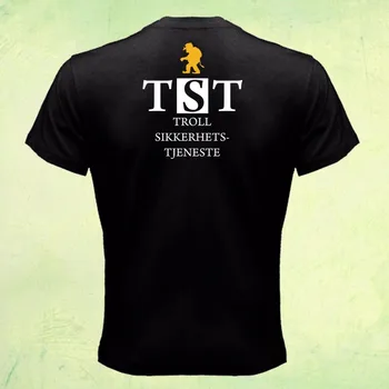 2019 Naujas Vasaros Vyrai Karšto Pardavimo T-shirt camisetas slim fit Tee marškinėliai Norways Troll Saugumo Tarnybos Norges Priekio Atgal marškinėliai