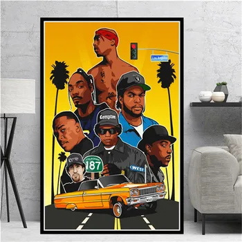 Hip-Hop 2PAC Legenda Žvaigždžių Plakatų ir grafikos Reperis Star Drobė Paveikslų ant Sienos Menas Nuotraukas, Namų Puošybai be Rėmelio