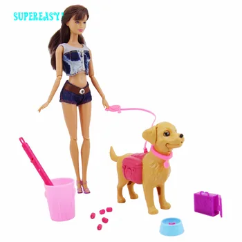 Plastikinių Pet Šuo Rinkiniai Dubenį Šerti Kaulais Lauke Ne 1:6 Lėlių Priedai Barbie Lėlė Kenas Lėlės, Lėlių, Žaislų Dovana Vaikams Žaisti