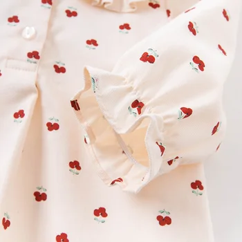 DBJ14427 dave bella rudenį kūdikių mergaičių gėlių spausdinti marškinėliai kūdikiams, vaikiška viršūnes vaikų aukštos kokybės drabužius