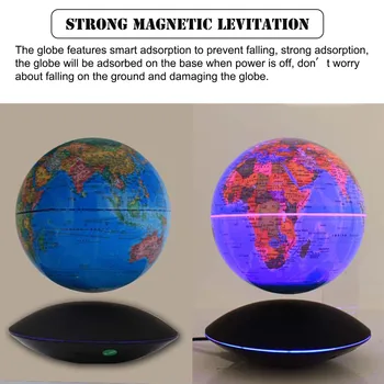 6 colių Magnetic Levitation Pasaulyje Pasukimo Šviesos Kūrybinės Baldų Dovana Office Geriausių Dovanų, Papuošalų Ir Dekoratyvinis Apšvietimas