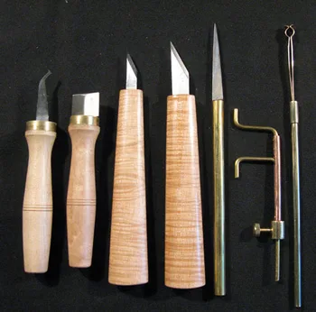 7pcs įvairių Smuikas įrankiai,garso post priemonės,tiltų cutter, F skylę peilis, griovelių peilis