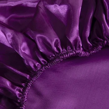 Satino, Šilko Įrengtas Lapas Užvalkalas Čiužinių Protector Cover Vientisos Spalvos Twin Karalienė King Size Lovatiesė Namų Tekstilės Drobulė