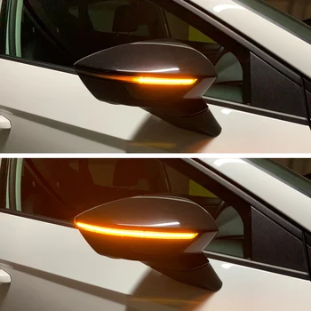 1Pair LED Dinaminis Posūkio Signalo Kartotuvai Už SEAT LEON 3 III 5F ITV TA Šoninis Veidrodis Indikatoriaus Šviesos Eilės