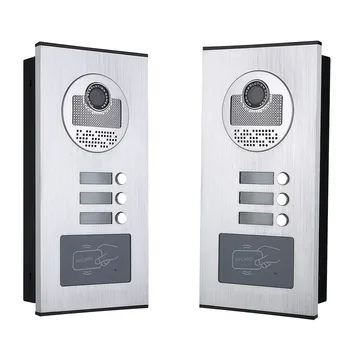 7inch Butas 3/Šeimos Vaizdo Duris Telefono Ryšio Sistemos, RFID IR-CUT HD 1000TVL Kamera Doorbell Kamera su 3 mygtukas