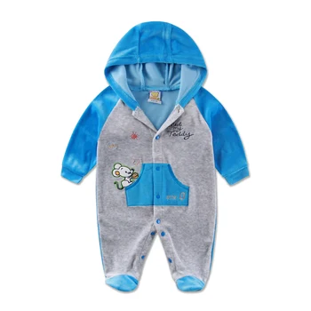 2021 m. Pavasarį, rudenį, minkštas aksominis kūdikių drabužiai sagtis priekyje užsegamas vaikų drabužių hoodie vaikų drabužiai mielas žiemą vaikai romper