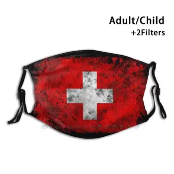 Derliaus Šveicarijos Vėliava Spausdinti Daugkartinio Naudojimo Kd2.5 Filtras DIY Nagų Kaukė Vaikams Redmaplefty Raudonos Klevų Penkiasdešimt Valstybių Tautų Respublikų