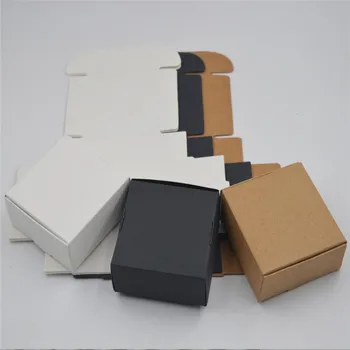 100vnt Juoda kraft popieriaus amatų langelis mažas baltas muilas kartonas, popierius, pakavimo/package box brown saldainiai dovanų papuošalų pakavimo dėžutė