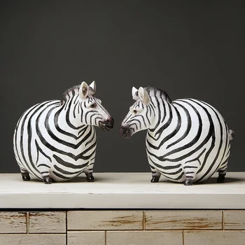 Naujų Kūrybinių Zebra Statula Zebra Namų Dekoro Kambarį Zebra Skulptūra Vyno TV Spintelė Ornamentu Amatų Abstrakčiai Gyvūnų Statulėlės