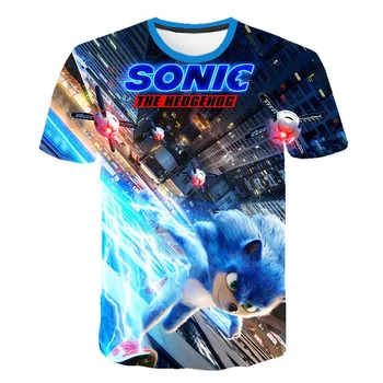 Sonic the hedgehog 3D Atspausdintas Vaikiški marškinėliai Mados 2020 Metų Vasaros Trumpas Rankovės marškinėliai Topai Streetwear Vaikų Tee
