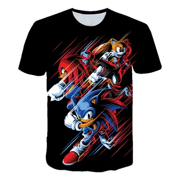 Sonic the hedgehog 3D Atspausdintas Vaikiški marškinėliai Mados 2020 Metų Vasaros Trumpas Rankovės marškinėliai Topai Streetwear Vaikų Tee