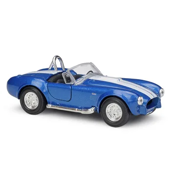 Welly 1:36 originali dėžutė 1965 Shelby Cobra 427 S-C Blue Traukti Atgal, Automobilių Diecast Automobilio Modelį Žaislinių Transporto priemonių Automobilio Modelį Modelių Automobilių Vaikai