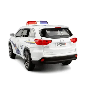 1/32 Highlander Policijos Automobiliai Žaislas Automobilio Modelį Lydinio Traukti Atgal 6 Atvirų Durų Vaikams, Žaislai, Originali Licencijos Surinkimo Off-Road Transporto Priemonė