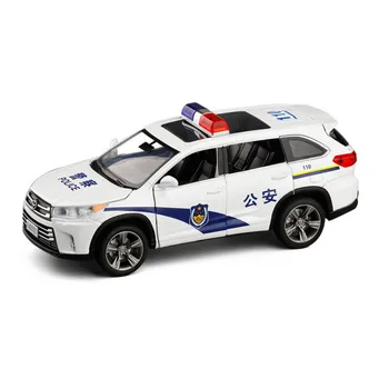 1/32 Highlander Policijos Automobiliai Žaislas Automobilio Modelį Lydinio Traukti Atgal 6 Atvirų Durų Vaikams, Žaislai, Originali Licencijos Surinkimo Off-Road Transporto Priemonė