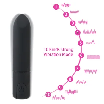 USB Įkrovimo Mini Vibratorius Kulka 10 Greitį, Vandeniui atsparus G-taško Klitorio Stimuliatorius Analinis Dildo Vibratorius Suaugusiųjų Sekso Žaislas, skirtas Moters