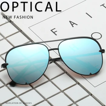 Naujas mados flat top aviacijos sunglass pink akiniai nuo saulės moterims prekės ženklo dizaineris oculos aviador veidrodis atspalvių saulės akiniai moteris