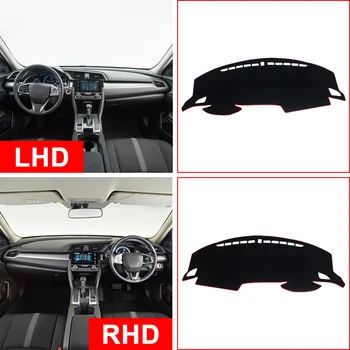 Honda Civic 10 2016 2017 2018 2019 LHD/RHD Automobilio prietaisų Skydelio Dangtelį Kilimėliai Išvengti Šviesos Pagalvėlės Carpe Anti-UV Protector Priedai