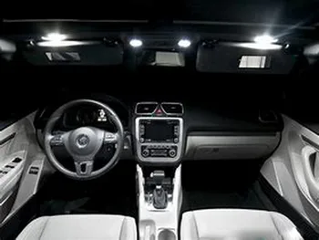 ANGRONG 2x LED Interjero Saulės Tuštybės Veidrodis Šviesos Baltos spalvos VW Golf / GTI Eos Jetta Passat 2006-up Volkswagen Tiguan 2008-iki