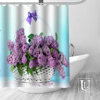 Alyva gėlės Dušo Užuolaidos Custom Vonios Užuolaidų Vandeniui Vonios kambarys Poliesterio Audinio Dušo Užuolaidos Aukštos Kokybės