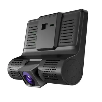 Automobilių DVR 3/2 Kameros Objektyvą, 4.0 Colių Brūkšnys Kamera, Dvigubas Objektyvas su galinio vaizdo Kamera Vaizdo įrašymo Auto Diktofonas skaitmeniniai vaizdo įrašymo įrenginiai Brūkšnys Cam